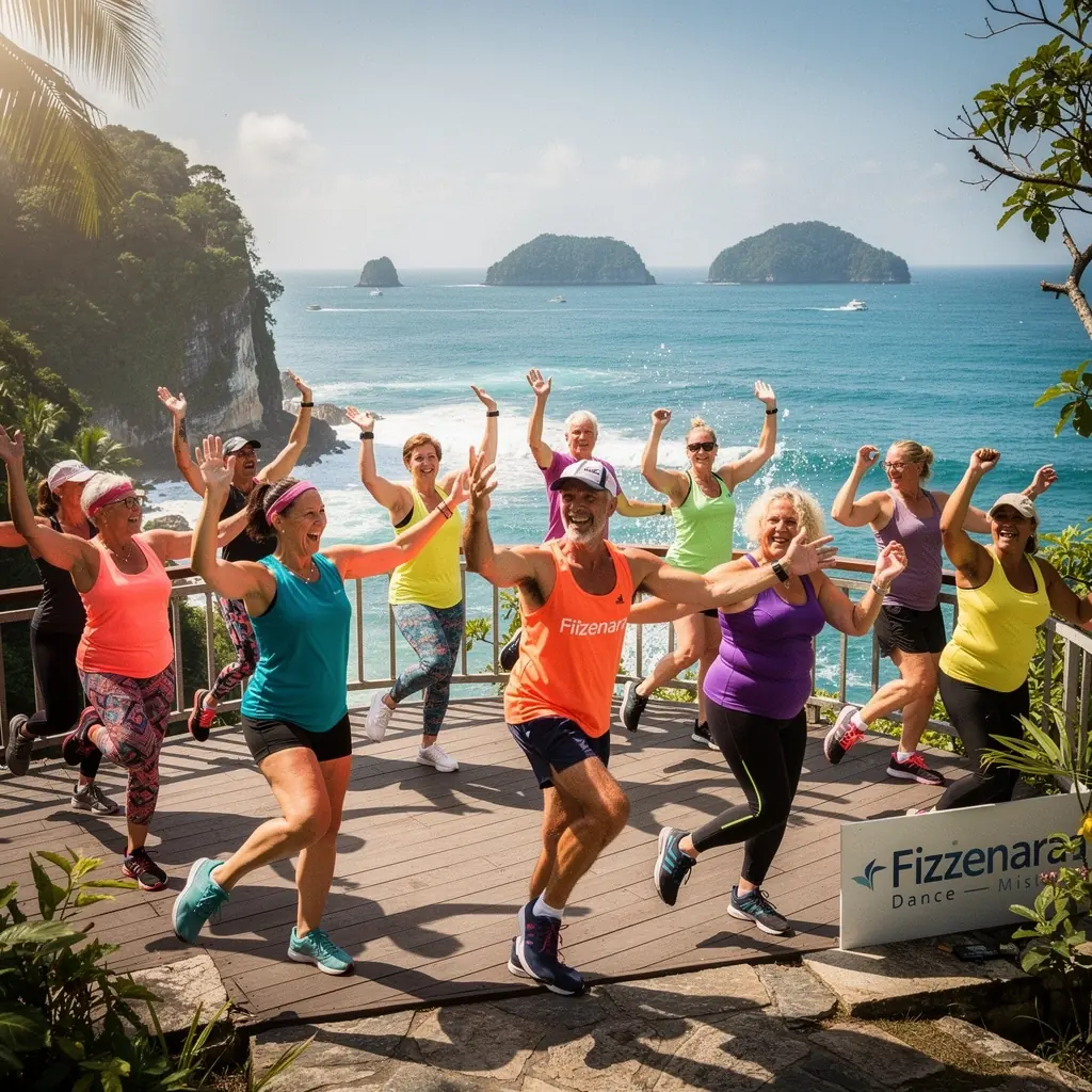 ภาพของผู้ชายที่ยืดเหยียดกล้ามเนื้อในสวนเขตร้อน