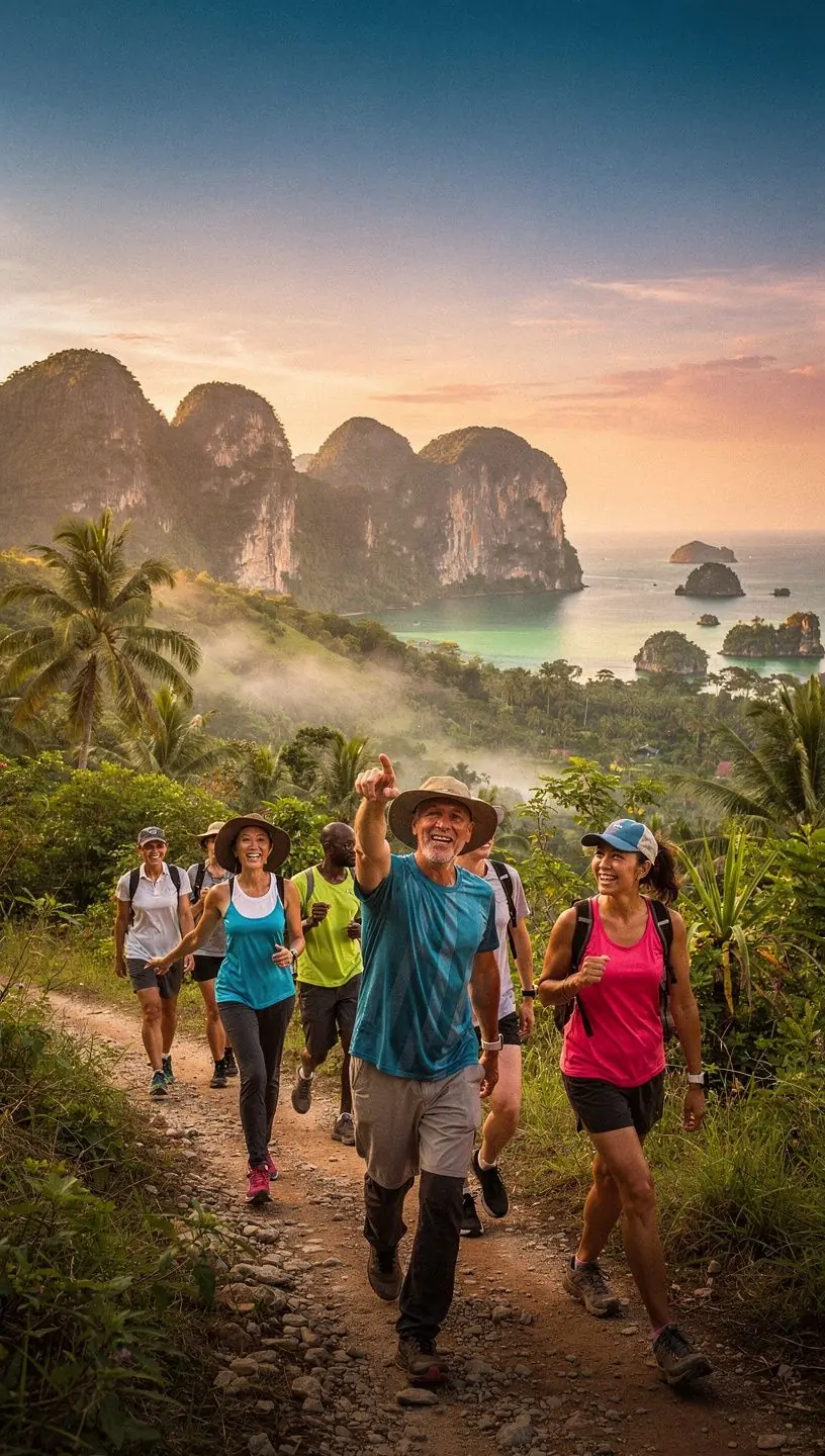 การเรียนการสอนออนไลน์ในห้องฟิตเนสที่มีวิวทะเล